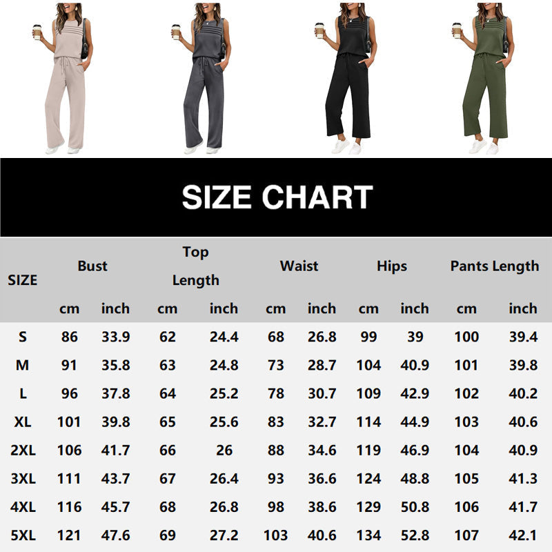Women's Sleeveless Top & Drawstring Pants Set