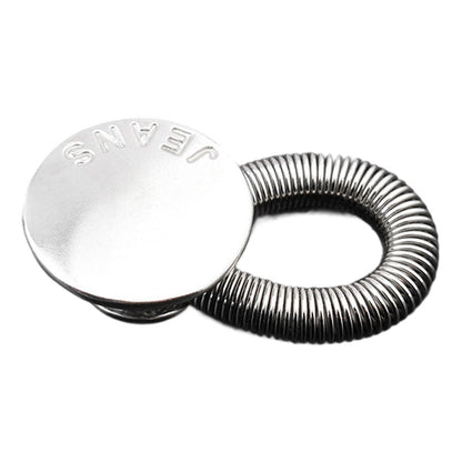 Spring-Loaded Metal Waist Extender Button for Jeans