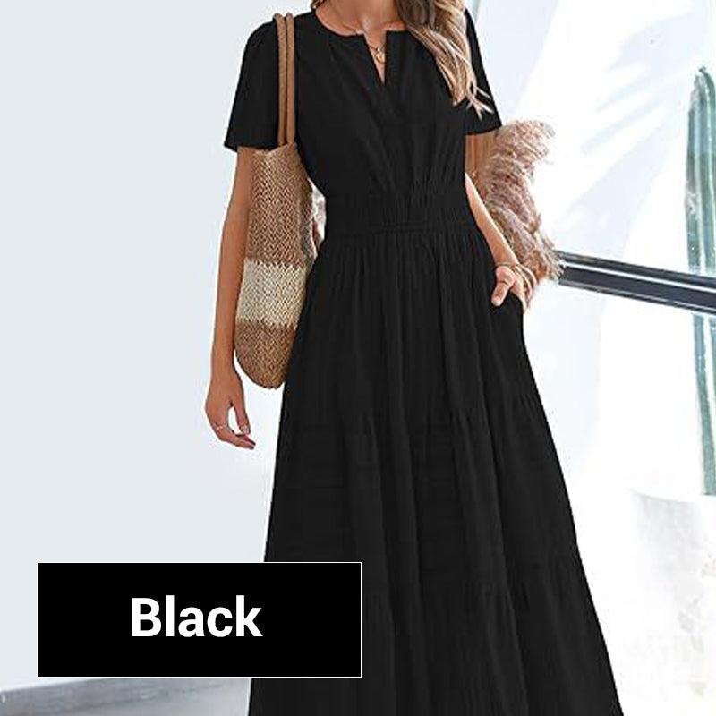 💕HOT SALE 67% OFF💕Women's Boho Chic Smocked Waist Maxi Dress