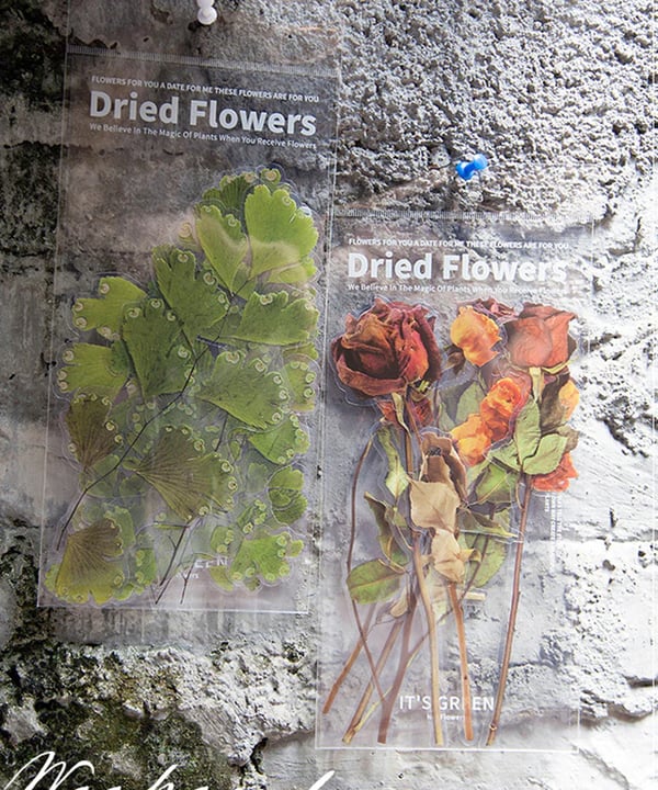 Big Size Dried Flowers Stickers Set
