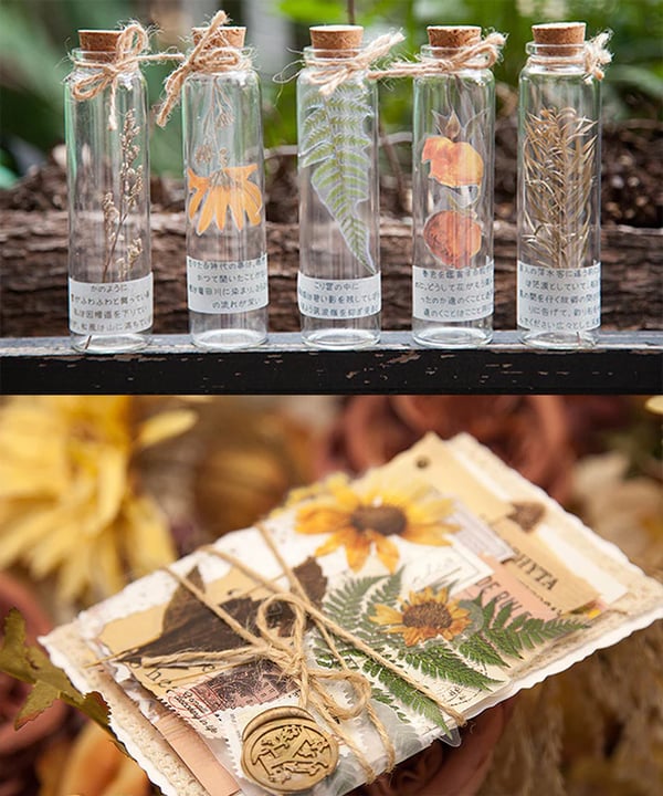 Big Size Dried Flowers Stickers Set