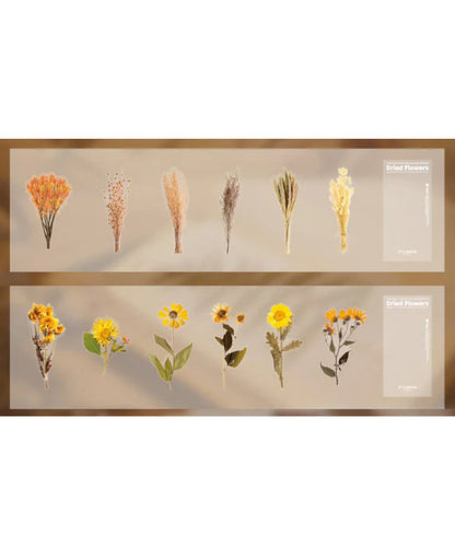 Big Size Dried Flowers Stickers Set