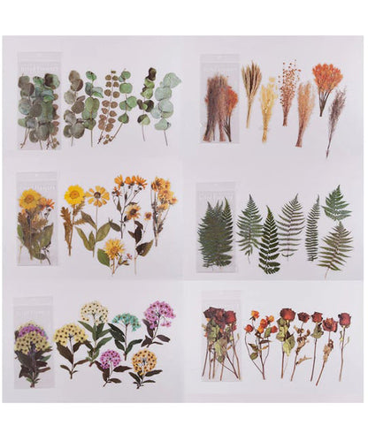 Big Size Dried Flowers Stickers Set