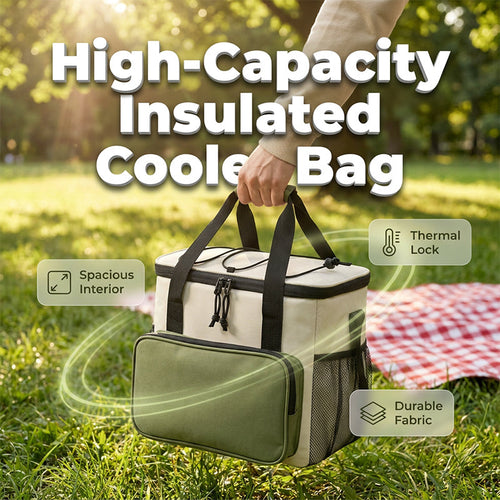 👜Large Capacity Insulated Cooler Bag for Picnics & Outdoors
