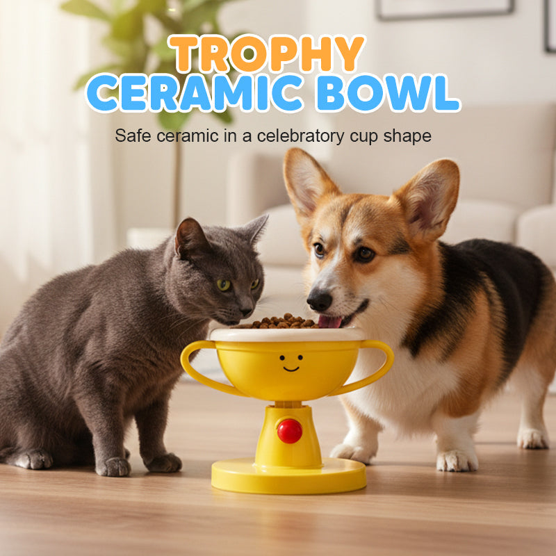 Adjustable Trophy-Shaped Pet Feeder